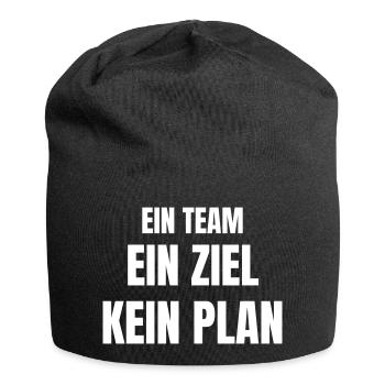 Ein Team, ein Ziel, kein Plan! - Jersey-Beanie - Schwarz - Vorne
