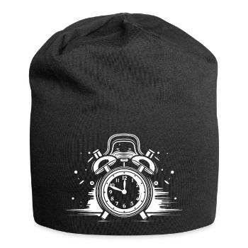Alarm Clock Drawing - Jersey Beanie - black - Front
