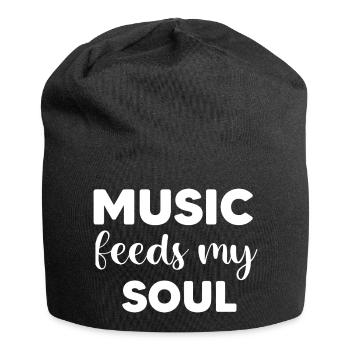 Musik nährt meine Seele - Jersey-Beanie - Schwarz - Vorne