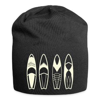 Minimalistische abstrakte Surfbretter - Jersey-Beanie - Schwarz - Vorne