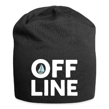 Hors ligne – Citation sur la voile, la mer et la liberté - Bonnet en jersey - noir - Devant