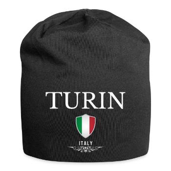 Turin, Italien, Souvenir Turin - Jersey-Beanie - Schwarz - Vorne