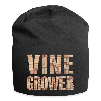 Vine Grower – Natural Cork Typography - Jersey-Beanie - Schwarz - Vorne