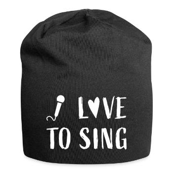 J’aime chanter - Chanteur Chanteur Chœur chanter - Bonnet en jersey - noir - Devant