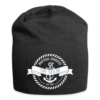 Nautic Design Sailor Emblem Nautical Patch - Jersey Beanie - black - Front