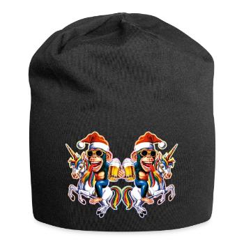 Affe Weihnachten Einhorn Christmas Party - Jersey-Beanie - Schwarz - Vorne