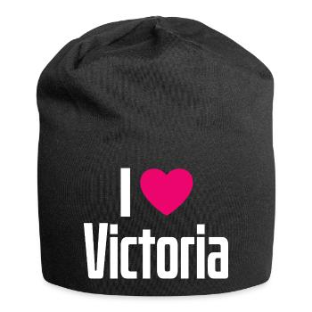 I Love Victoria Pinkes Herz Ich liebe Victoria - Jersey-Beanie - Schwarz - Vorne