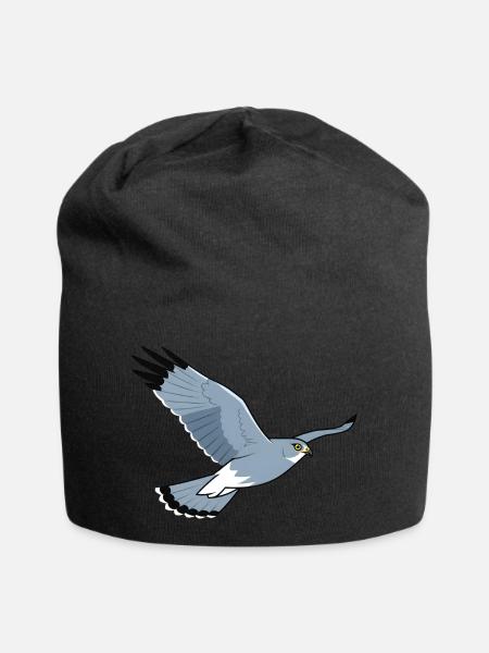 Hen Harrier Circus Cyaneus Bird of Prey - Jersey Beanie - black