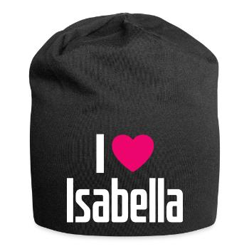 I Love Isabella Pinkes Herz Ich liebe Isabella - Jersey-Beanie - Schwarz - Vorne