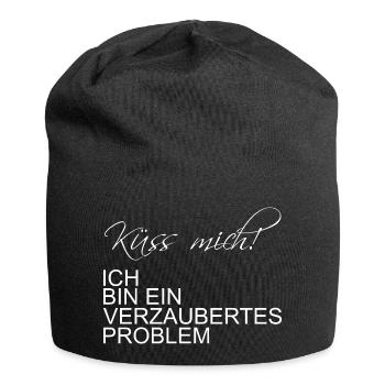 Küss mich ich bin ein verzaubertes Problem - Jersey-Beanie - Schwarz - Vorne