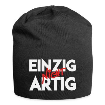 Einzig Nicht Artig Wortspiel - Jersey-Beanie - Schwarz - Vorne