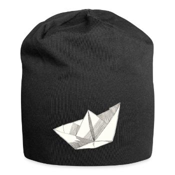 Paper Ship - Jersey Beanie - black - Front