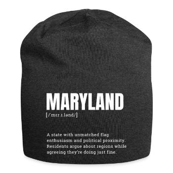 Maryland Flag Power Motif - Jersey Beanie - charcoal grey - Front