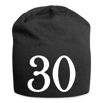 30. 30 ANS. 30e ANNIVERSAIRE. ANNIVERSAIRE 30 ANS. - Bonnet en jersey - noir - Devant