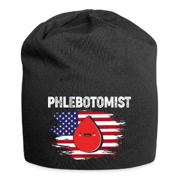 Pflege Pfleger Pflegerin Blutentnahme Phlebotomist - Jersey-Beanie - Schwarz - Vorne