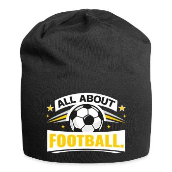 Alles rund um Fußball - Jersey-Beanie - Schwarz - Vorne