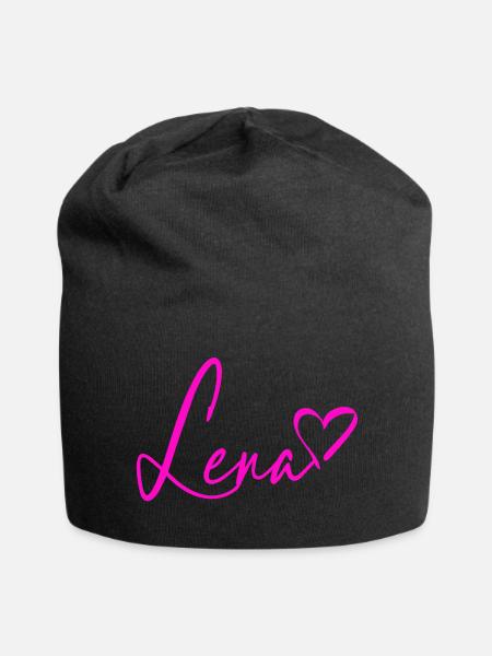 Lena Signature Neon Pink - Jersey Beanie - black