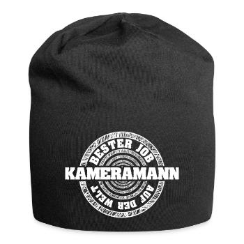Kameramann Stempelmotiv - Jersey-Beanie - Schwarz - Vorne