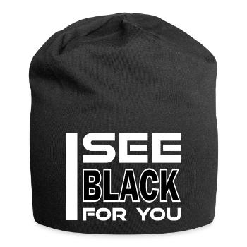 Je vois du noir pour toi - Bonnet en jersey - noir - Devant