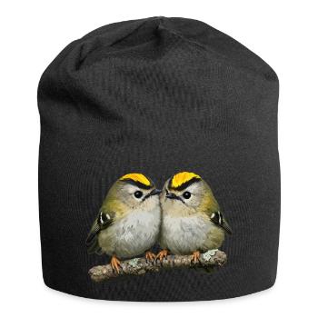 Duo de Firecrests sur Branch - Bonnet en jersey - noir - Devant