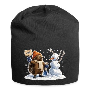 Echidna en tant qu’artiste de la neige - Bonnet en jersey - noir - Devant