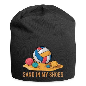  Sand In My Shoes Beachvolleyball Sommer Strand - Jersey-Beanie - Schwarz - Vorne