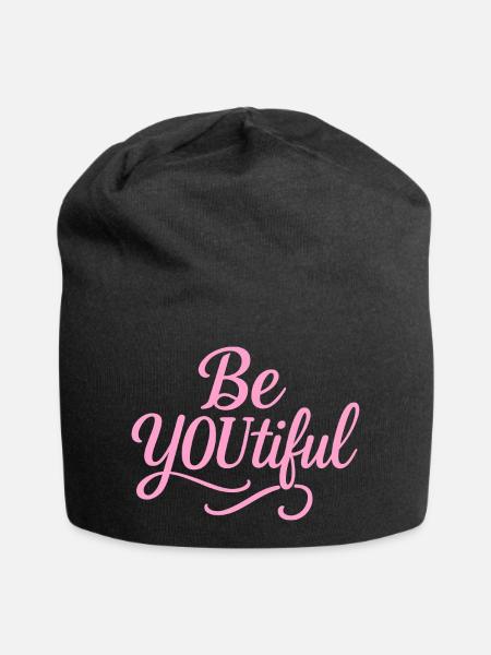 Be you tiful - You are beautiful the way you are! - Jersey Beanie - black