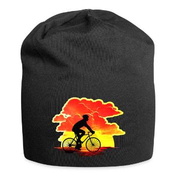 Bicycle in the sunset, - Jersey Beanie - black - Front