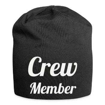 Crew Member Script Handwriting Team Staff Event - Jersey Beanie - black - Front