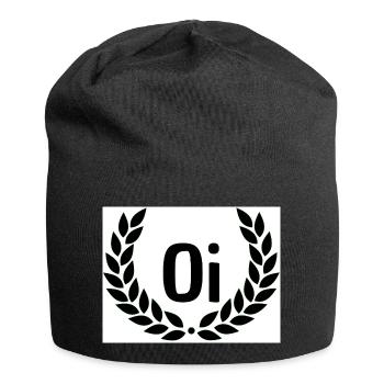 Oi Emblem mit Lorbeerkranz - Jersey-Beanie - Schwarz - Vorne