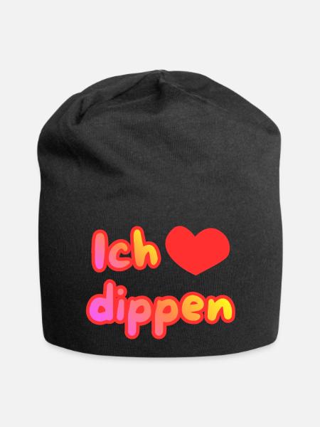 Ich liebe dippen - Jersey-Beanie - Schwarz