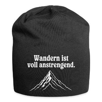 Wandern ist voll anstrengend Humor Bergsteigen - Jersey-Beanie - Schwarz - Vorne