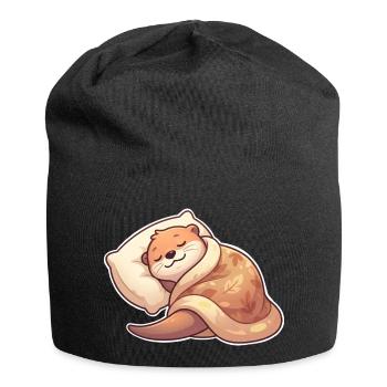 Sleeping Otter - Jersey Beanie - black - Front