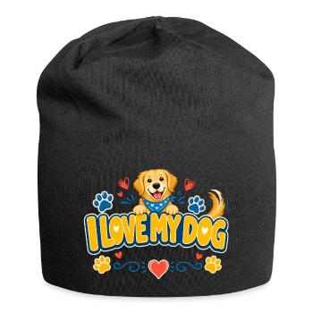 I Love My Dog Logo - Jersey Beanie - black - Front