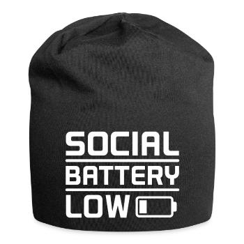 Social Battery Low Introvert Saying Shirt - Jersey Beanie - black - Front
