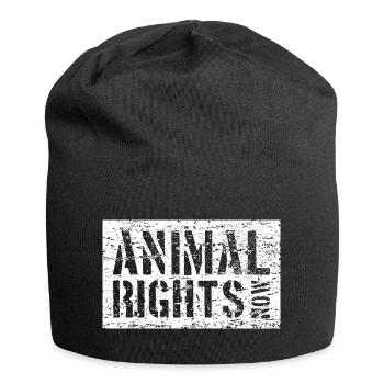 ANIMAL RIGHTS NOW VEGAN - Jersey Beanie - black - Front