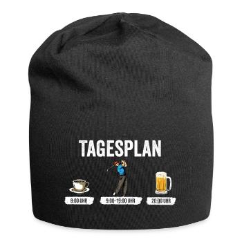 Tagesplan Golfen Golf Golf spielen - Golfer - Jersey-Beanie - Schwarz - Vorne