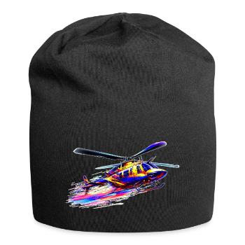 JetRanger Bell 206 - Éclaboussure de couleur - Bonnet en jersey - noir - Devant