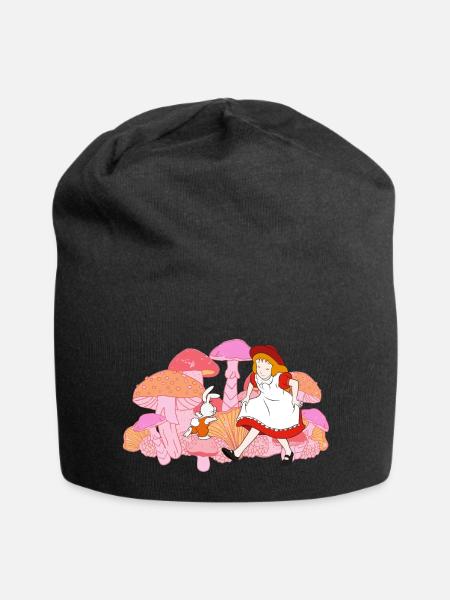 Alice Im Wunderland Mit Benny Bunny Auf Tour - Jersey-Beanie - Schwarz