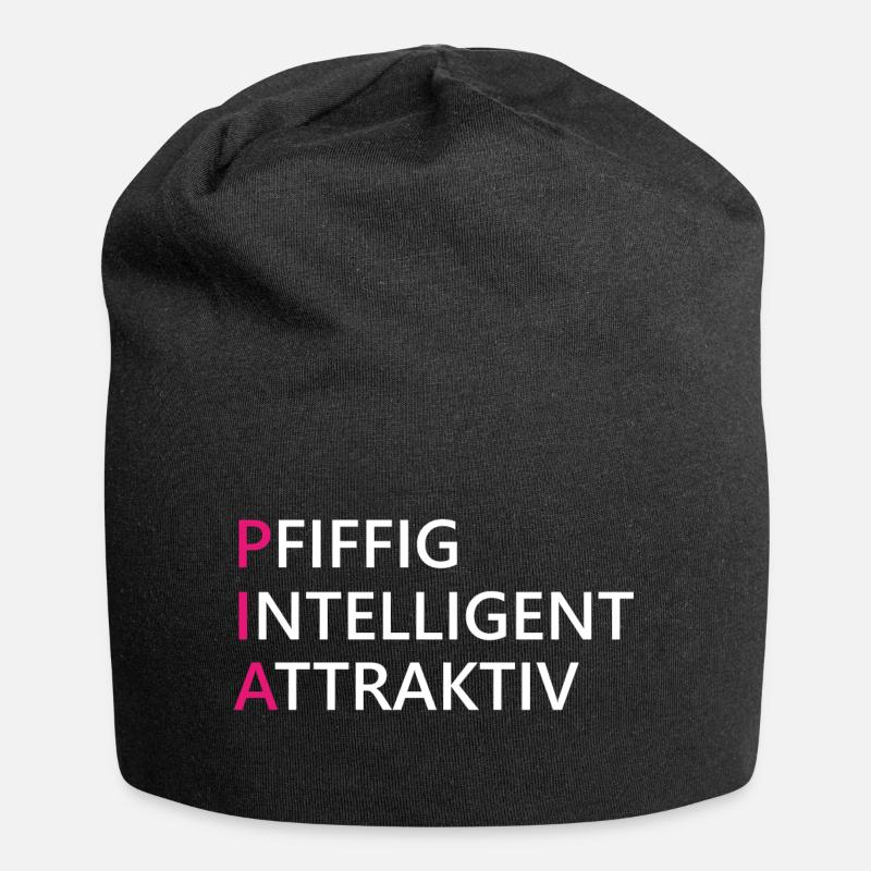 Pia Name Geschenk - Jersey-Beanie - Schwarz
