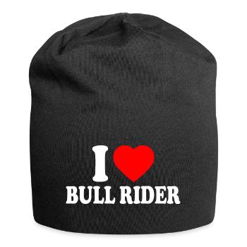 I love bull rider - Jersey Beanie - black - Front