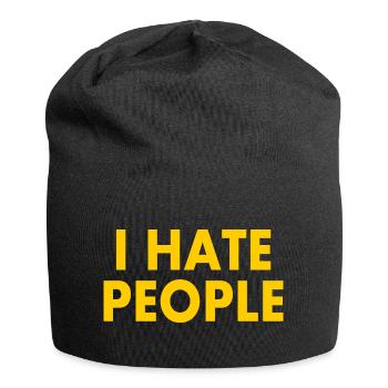 I hate people - Bonnet en jersey - noir - Devant