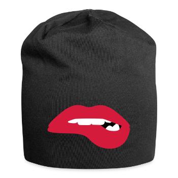 Des lèvres chaudes et pulpeuses veulent vous séduire - Bonnet en jersey - noir - Devant
