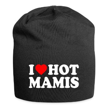 I love hot mamis - Bonnet en jersey - noir - Devant