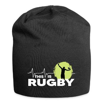 rugby rugby players rugby season this is rugby - Jersey Beanie - black - Front