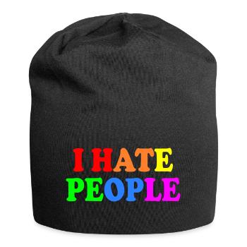 I hate people - Jersey-Beanie - Schwarz - Vorne