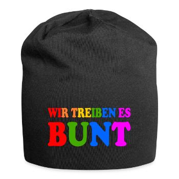 Wir treiben es bunt - Jersey-Beanie - Schwarz - Vorne
