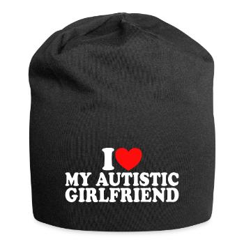 J'adore Copine Autiste J'aime Petite Amie Autiste - Bonnet en jersey - noir - Devant