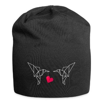 Origami Kolibris - Jersey-Beanie - Schwarz - Vorne
