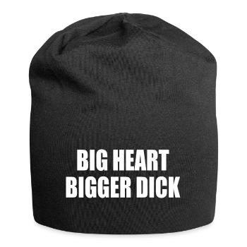 big heart bigger dick - Jersey-Beanie - Schwarz - Vorne